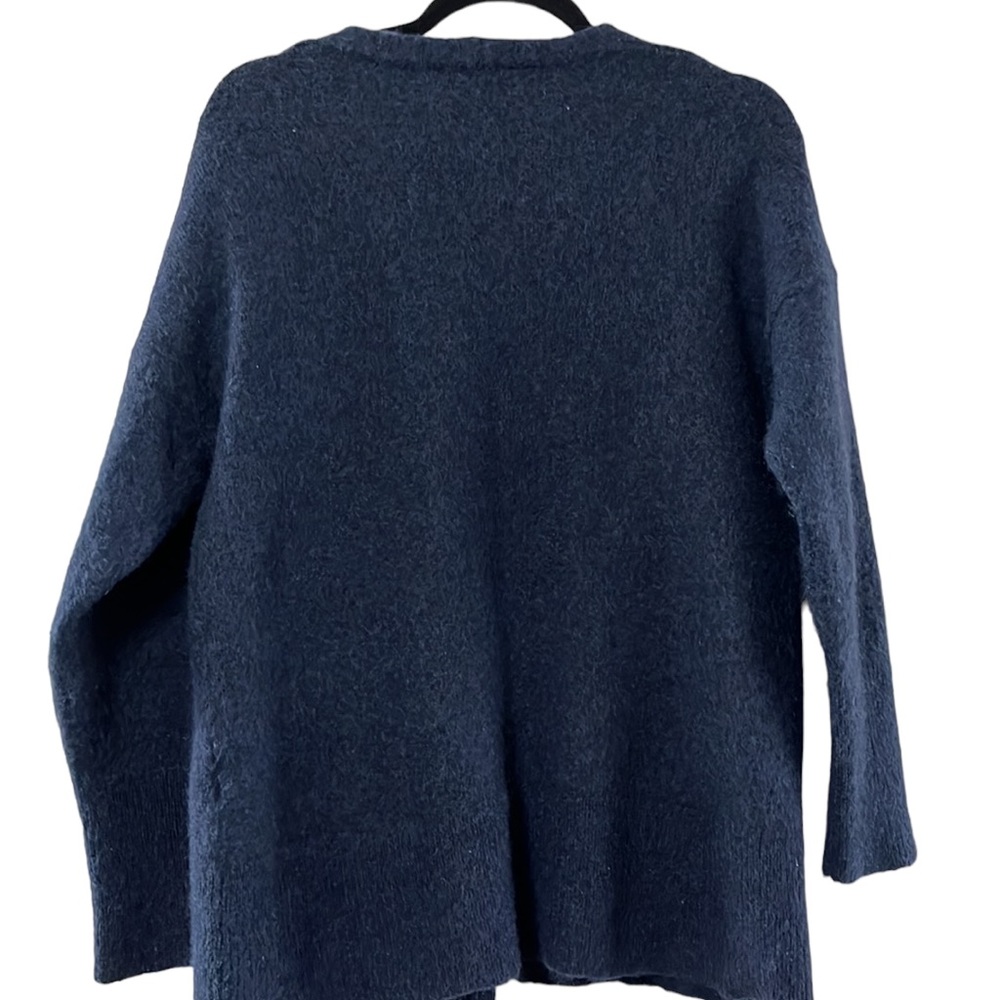 SELECTED FEMME Wool Alpaca Blend Open Cardigan Dark Navy Size Medium - Picture 4 of 7